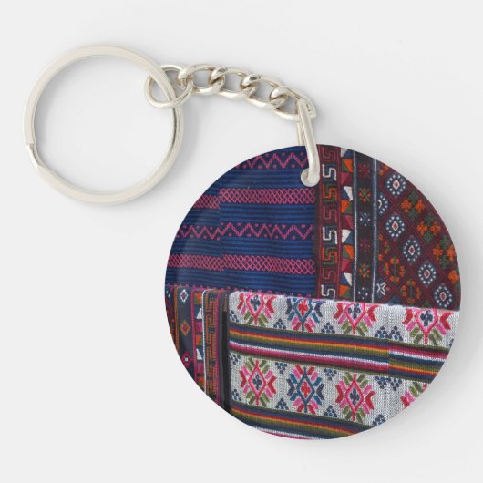 Porte-clés Textiles colorés du Bhoutan (Devant)
