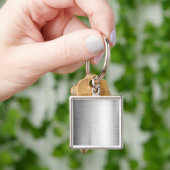 Porte-clés Texture argentée en métal (main)