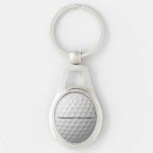 Porte-clés Texture Balle de Golf Blanche Nom Numér (Devant)