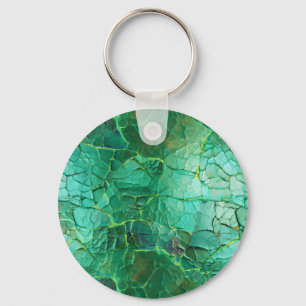 Porte-clés Texture craquée dans les tons vert et turquoise