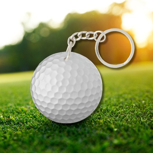 Porte-clés Texture de balle de golf blanche gaufree
