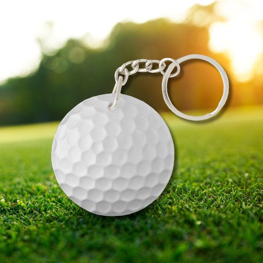 Porte-clés Texture de balle de golf blanche gaufree