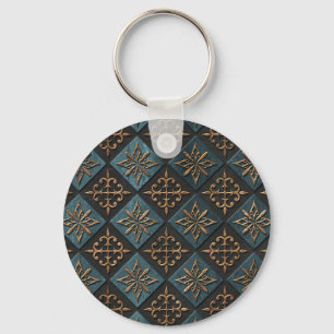Porte-clés Texture de bronze avec motif de sculpture.