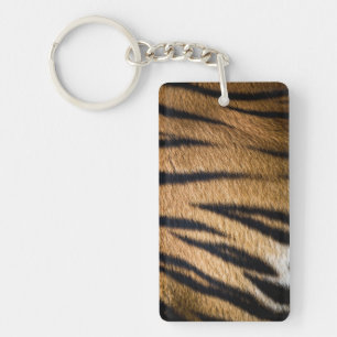 Porte-clés texture de fourrure de peau d'animal de tigre rayu
