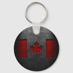 Porte-clés Texture de la pierre du drapeau canadien
