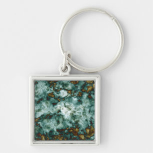Porte-clés Texture de marbre vert avec des veines