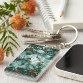 Porte-clés Texture de marbre verte avec des veines (Devant droit)