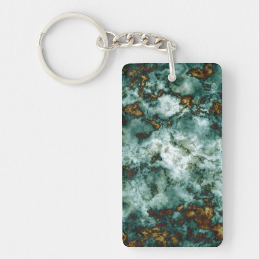 Porte-clés Texture de marbre verte avec des veines (Devant)