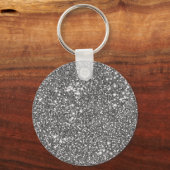 Porte-clés Texture de paillettes argentées fausses et monogra (Verso)