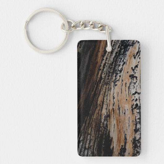 Porte-clés Texture d'écorce d'arbre brûlée (Devant)