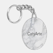 Porte-clés texture Marbre blanc (Devant gauche)