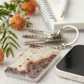 Porte-clés Texture métallique rouille brun cool Nom personnal (Devant droit)