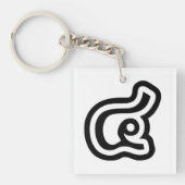 Porte-clés Thaïlande Numéro 4 / Quatre / ๔ (Voir/Si) Script t (Devant)