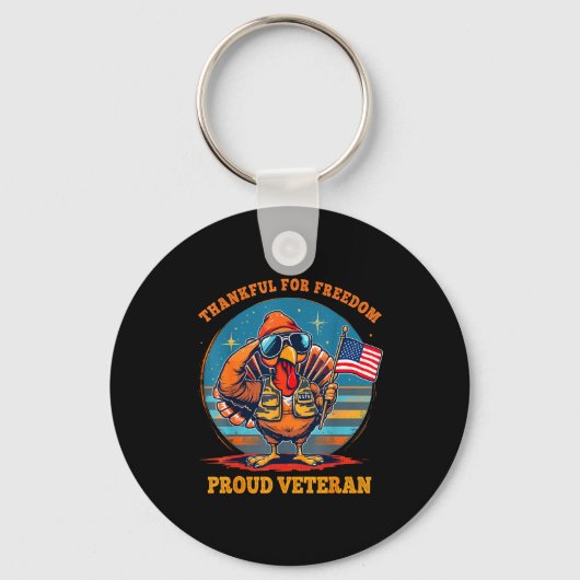 Porte-clés Thankful For Dom – Proud American Veteran Thanksgi (Recto)