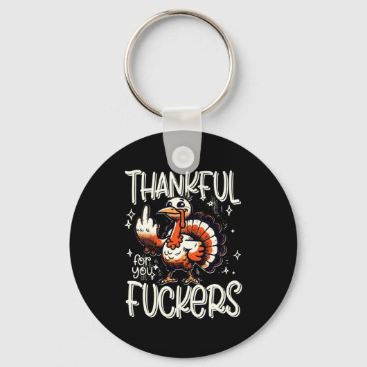 Porte-clés Thankful For You Forers Thanksgiving Happy Turkey (Recto)