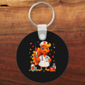 Porte-clés Thankful Turkey Funny Scrub Nurse Fall Thanksgivin (Recto)