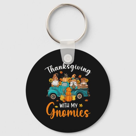 Porte-clés Thanksgiving Avec Mes Gnomies Gnomes Amis Heureux (Recto)