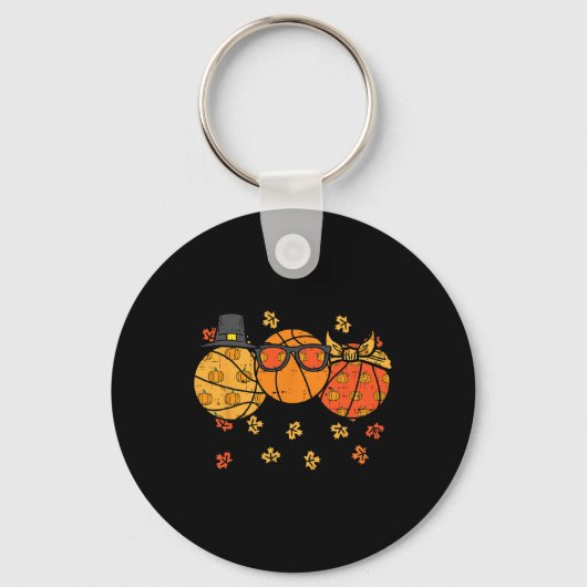 Porte-clés Thanksgiving Basketballs Pilgrim Automne Automne H (Recto)