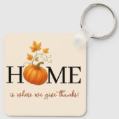 Porte-clés Thanksgiving Citrouille Home Où nous donnons des r (Dos)