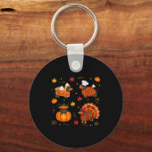 Porte-clés Thanksgiving Dachshund Weiner Dog Turkey Cute Pump (Recto)