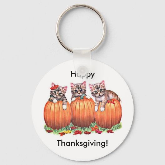 Porte-clés Thanksgiving est le Meow du chat (Recto)