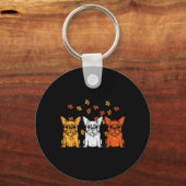 Porte-clés Thanksgiving French Buldog Fall Frenchie Dog Men (Recto)