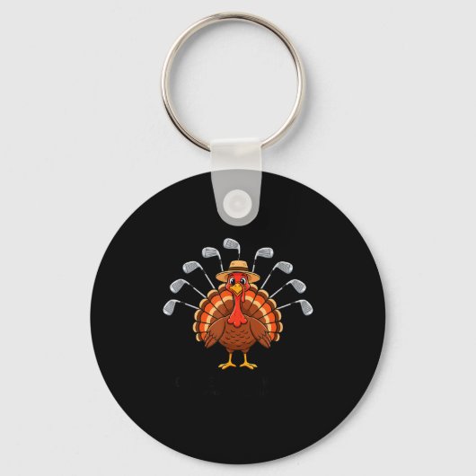 Porte-clés Thanksgiving Golf Turkey Funny Turkey Day Golf Cli (Recto)
