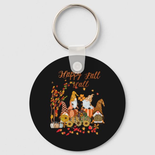 Porte-clés Thanksgiving Happy Fall Yall Gnome Leopard (Recto)