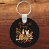 Porte-clés Thanksgiving Happy Fall Yall Gnome Leopard (Recto)