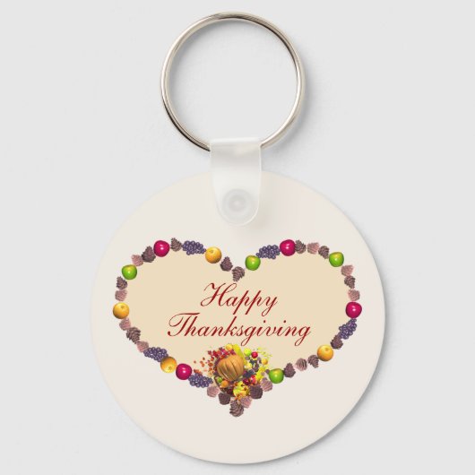 Porte-clés Thanksgiving Heart et Cornucopia (Recto)