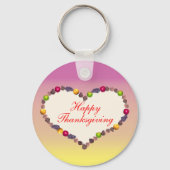 Porte-clés Thanksgiving Heart - rose et jaune (Recto)