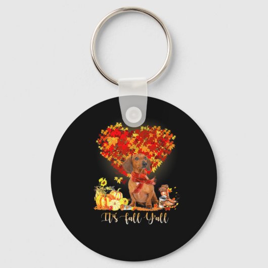 Porte-clés Thanksgiving It's Fall Y'all Dachshund (Recto)