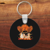 Porte-clés Thanksgiving Maple Cat Heart Shape Tree Leaf (Recto)