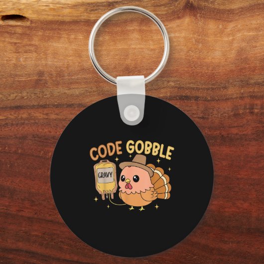 Porte-clés Thanksgiving Nurse Code Gobble Funny Rn Cna (Recto)