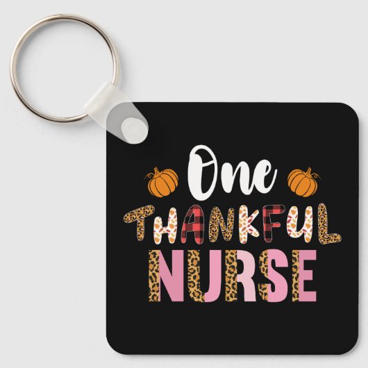 Porte-clés Thanksgiving One Thankful Nurse Leopard Fall Groov (Recto)