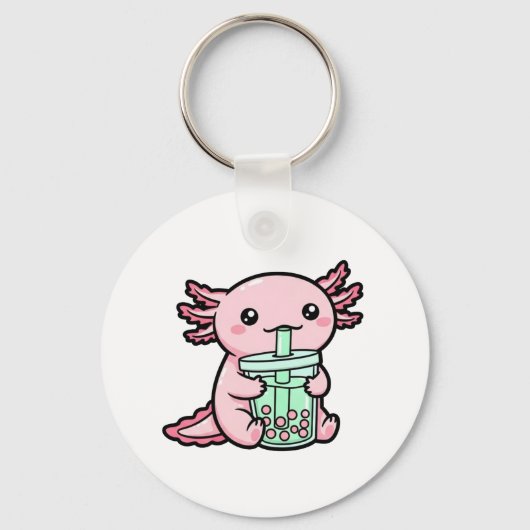 Porte-clés Thé axolotl mou et bulle (Recto)