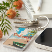 Porte-clés The Bahamas vintage Travel Poster. (Devant droit)