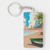 Porte-clés The Bahamas vintage Travel Poster. (Devant)