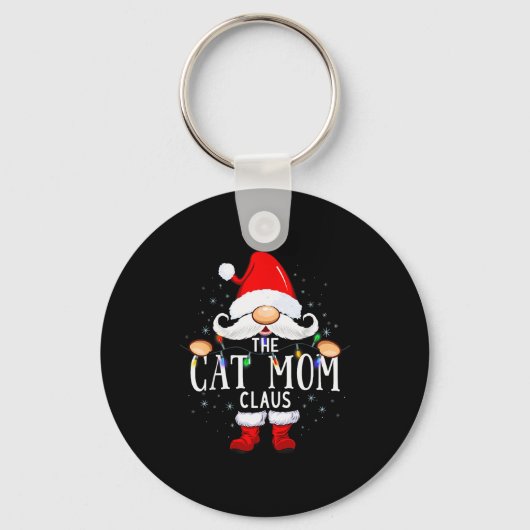 Porte-clés The Cat Mom Claus Christmas Matching Pajama Men Wo (Recto)