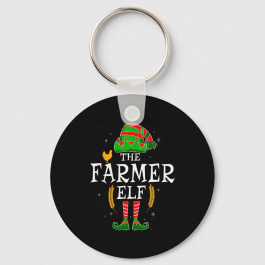 Porte-clés The Farmer Elf Group Matching Family Christmas Far (Recto)