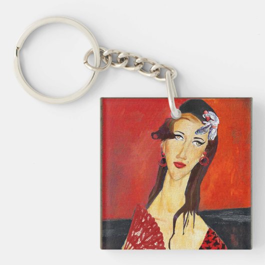 Porte-clés The Red Fan (based on Modigliani's painting) (Devant)