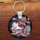Porte-clés The Red, White & Blue Pitbull Dogs (Recto)