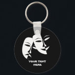 Porte-clés Théâtre Masque Comédie Tragédie Noir Blanc Personn<br><div class="desc">Théâtre Masque Comédie Tragédie Black Blanc porte - clé personnalisé</div>