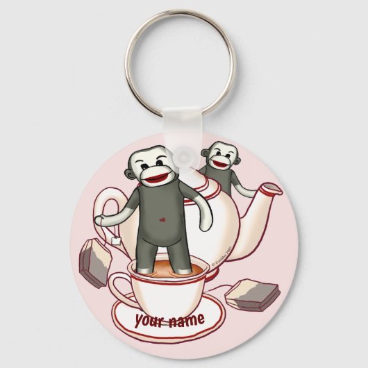 Porte-clés théière Singe en chaussette (Recto)