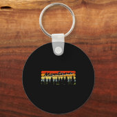 Porte-clés Thème de cabane de forêt de Montana Coucher de sol (Recto)