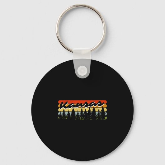 Porte-clés Thème de cabine d'arbres de coucher de soleil de f (Recto)