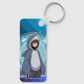 Porte-clés Thème de café en costume de requin (Verso)