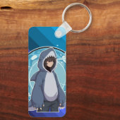 Porte-clés Thème de café en costume de requin (Verso)