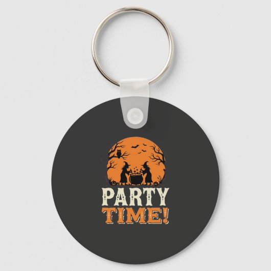 Porte-clés Thème de fête d'Halloween Sorcière Chaudron Design (Recto)