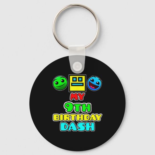Porte-clés thème de jeu vidéo pour fête d'anniversaire des 9 (Recto)
